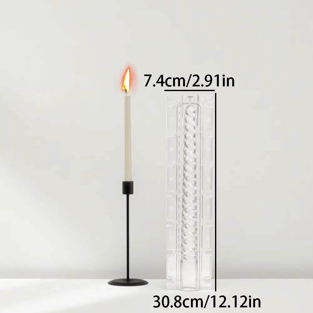 Taper Acrylic Candle Mold for Aromatherapy Spiral Candle Stick Holder Wedding Church Candlestick DIY Handicrafts Lover Supplies