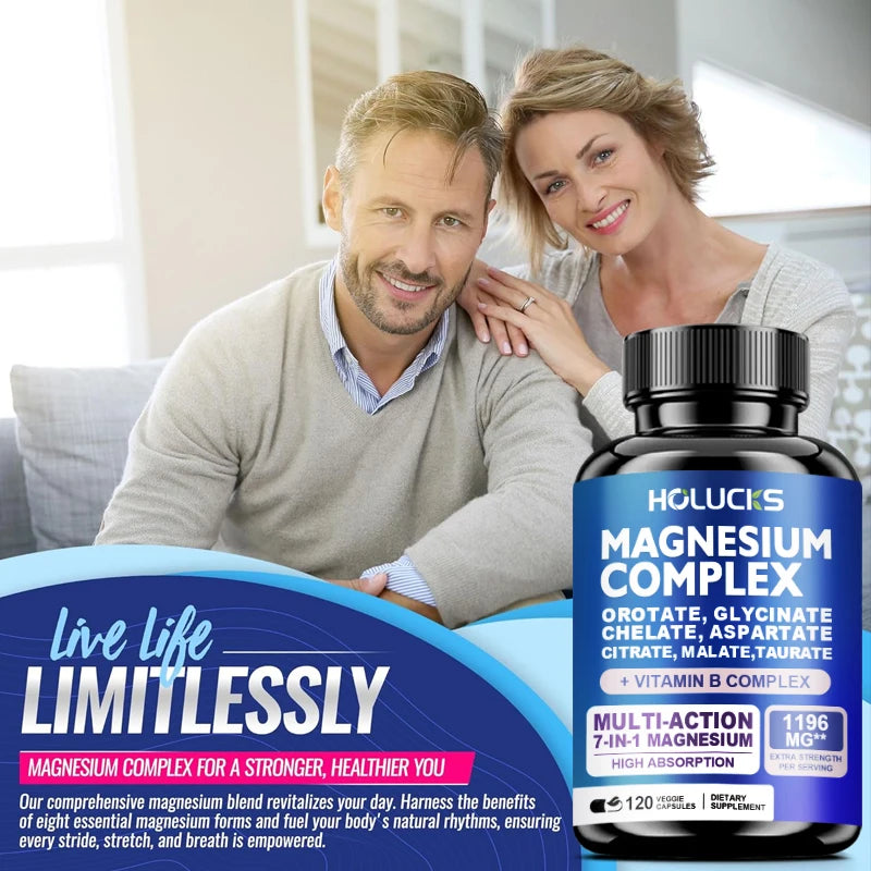 Magnesium Complex Supplements-Memory,Bone & Promotes Brain Health, Sleep Support,Muscle Relaxation,Stress & Anxiety Relief