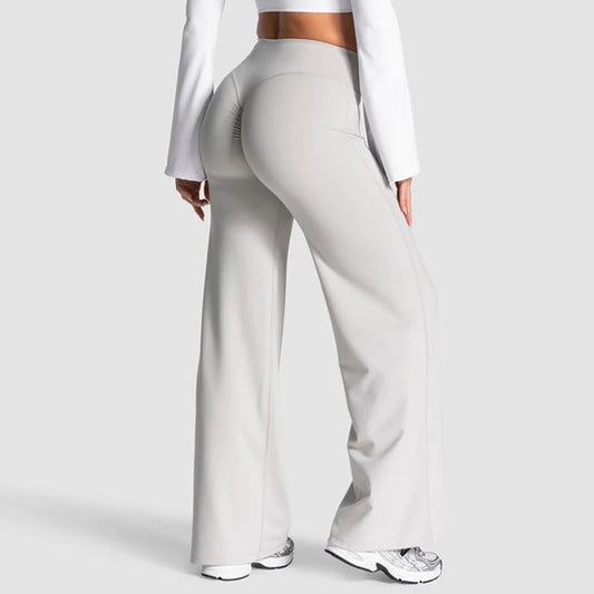 Charming Pro Scrunch Straight Leg Pants Butt Lifting Wide Leg Sweatpants Fitness Jogging Yoga Gym Push Up Women Baggy Leggings