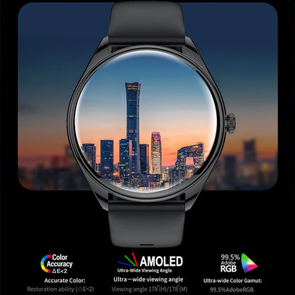 New Ultra Thin SmartWatch Men AMOLED 3D Screen Always Show Time Sports Fitness Waterproof Heart Rate Bluetooth Call Smartwatches