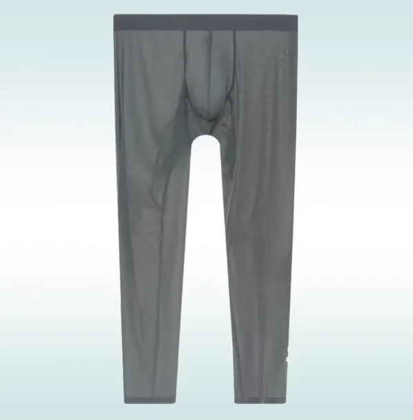 Ultra Thin See Through Men's Tight Fitness Running Sweatpants Leggings Plus Size Training Joggers Sweat Trousers
