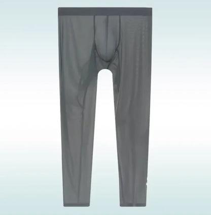 Ultra Thin See Through Men's Tight Fitness Running Sweatpants Leggings Plus Size Training Joggers Sweat Trousers