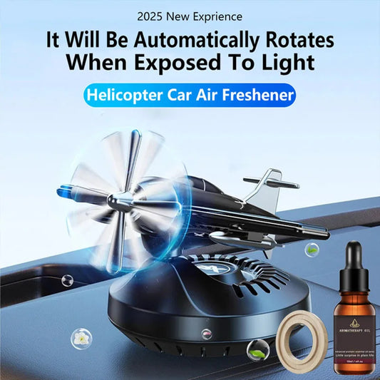 Car Indoor Air Freshener Helicopter Aromatherapy Perfume Solar Aircraft 360 Degree Rotating Aromatherapy Automobile Perfume