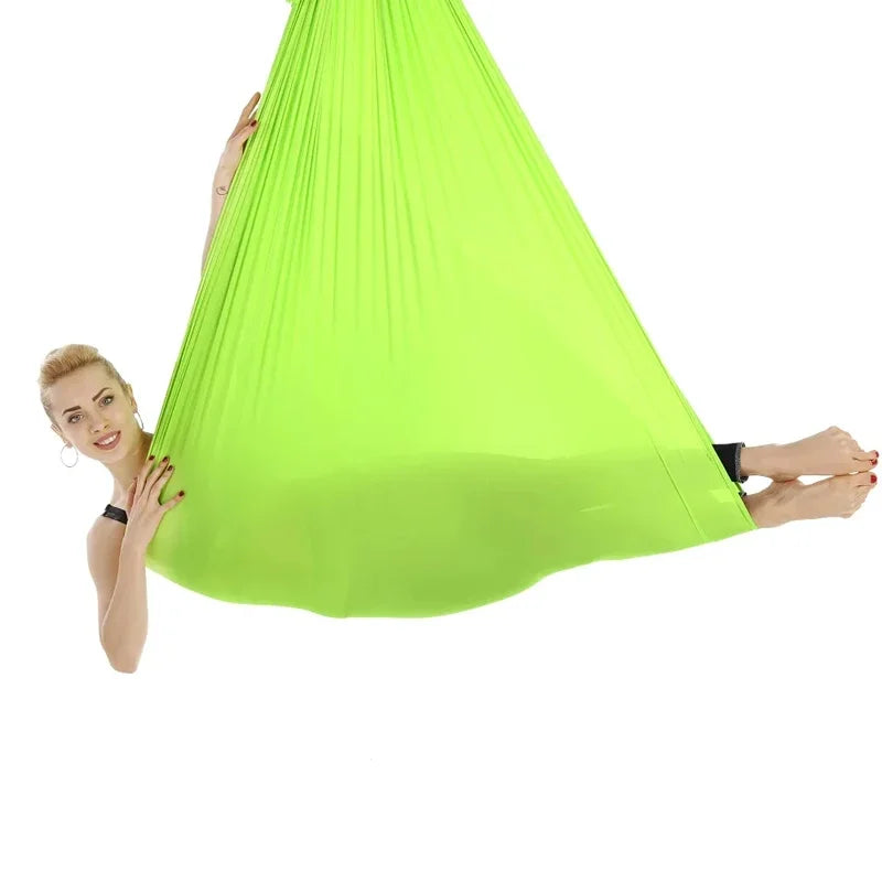 1.5mX2.8m Aerial Yoga Hammock Elastic Silk Yoga Flying Swing for Anti-Gravity Body Building Pilates Infoor Outdoor Fitness
