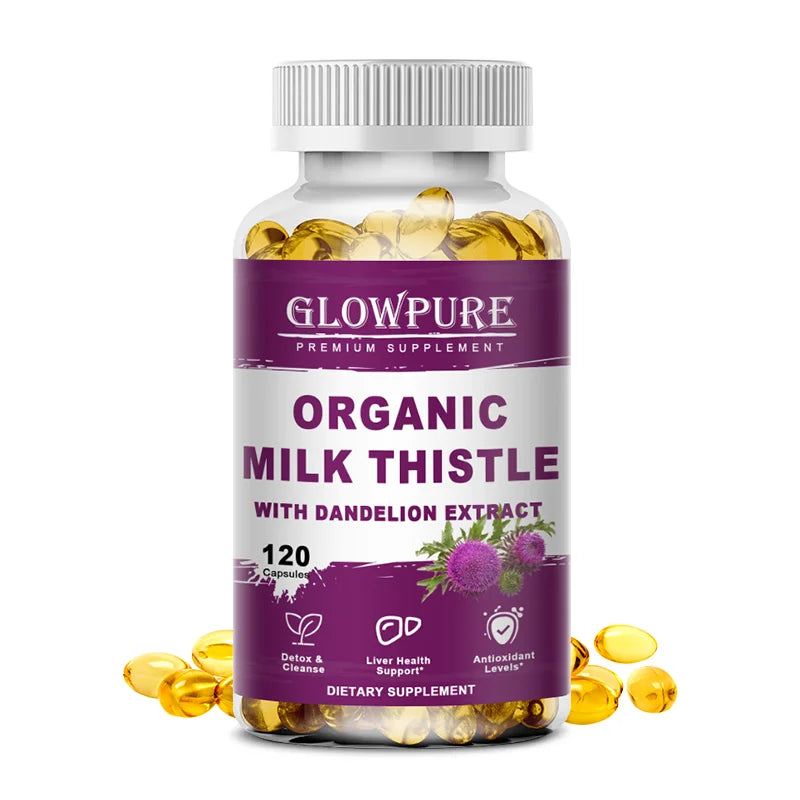 Organic Milk Thistle 9000mg 30X Concentrated Seed Extract, 80% Silymarin, Liver Support Cleanse Detox, Fatty Liver Supplements