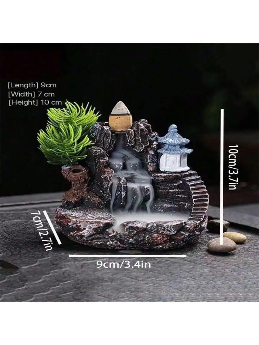 1pc high-quality resin incense burner, creative incense burner for viewing smoke reflux, home decoration aromatherapy decoration