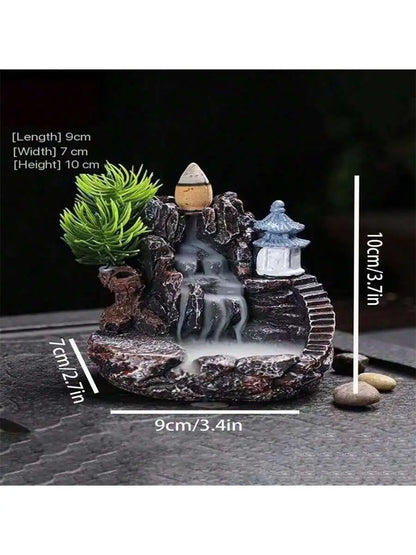 1pc high-quality resin incense burner, creative incense burner for viewing smoke reflux, home decoration aromatherapy decoration