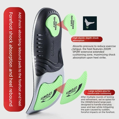 Arch Support Unisex Sports Shock-Absorbing Insoles to Relieve Foot Pain and Fatigue, Graphene Antibacterial and Odor-Resistant