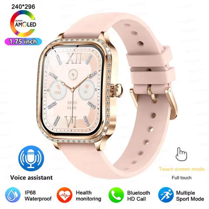 2026 New Smart Watch For Women Gift 1.75 Inch Full Touch Screen Sports Fitness Watches Bluetooth Calls Digital Smartwatch Ladies