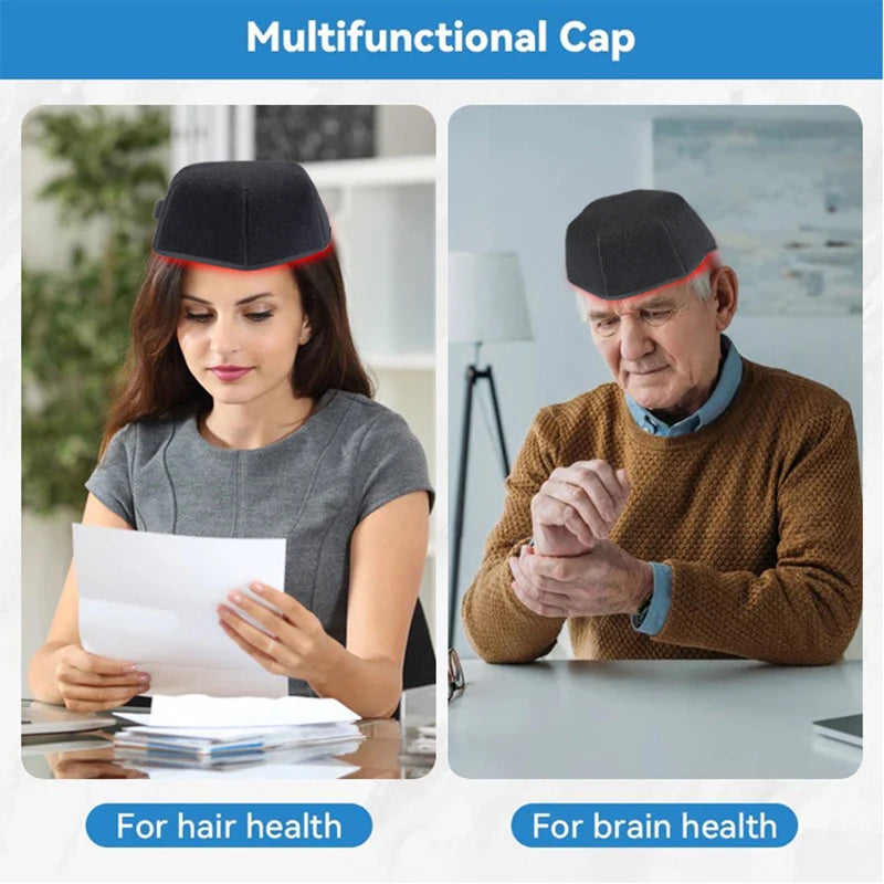 660nm 850nm Near Infrared LED Red Light Therapy Hat Device for Hair growth Cap Prevant Loss Head relaxation Relief Scalp