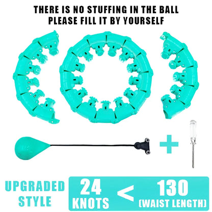 Weighted Fitness Hoop for Adults & Kids Detachable Knots Abdomen Weight Loss 2 in 1 Abdomen Fitness Weight Loss Massage