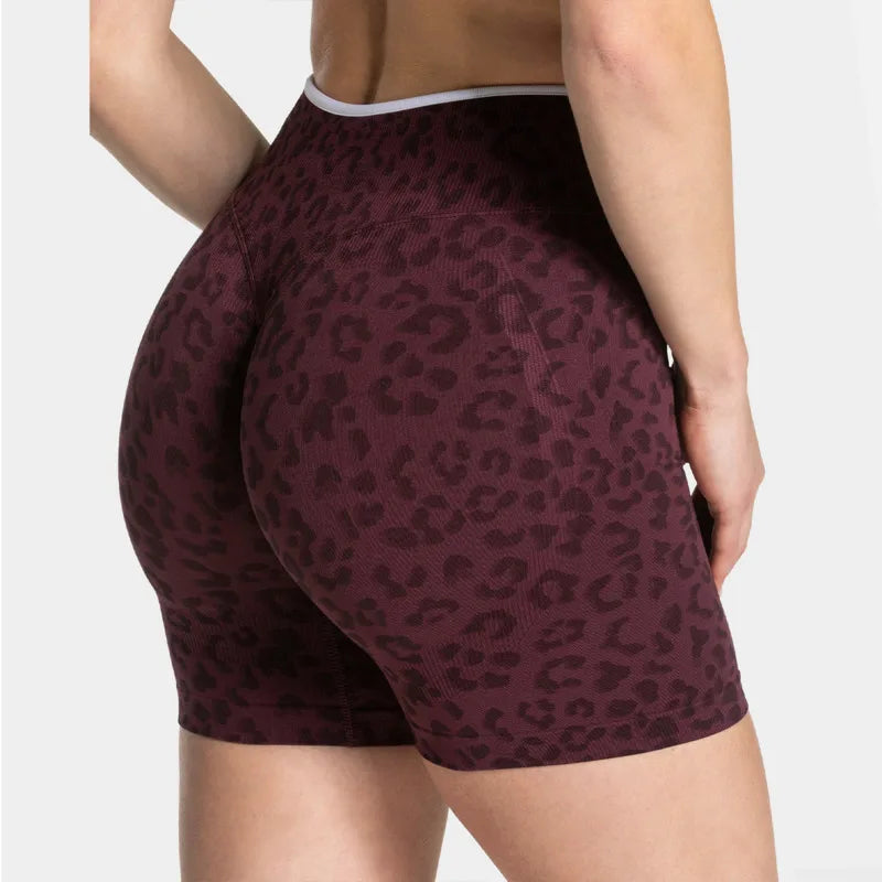 Women's Leopard Print High Waisted Yoga Shorts Fashion Comfortable Quick-dry Tight Ventilate Hip Lift Multi Style Fitness Shorts