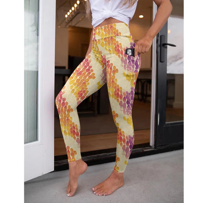 LETSFIND New Arrival Women Pockert Elastic Pants Fashion High Waist 3D Digital Printing Stretch Fitness Sexy Girls Leggings
