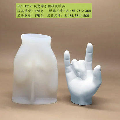 Gesture Candle Mold Diy Aromatherapy Plaster Thumbs Up Victory Bier Middle Finger Cake Silicone Mould Epoxy Candle Making Molds