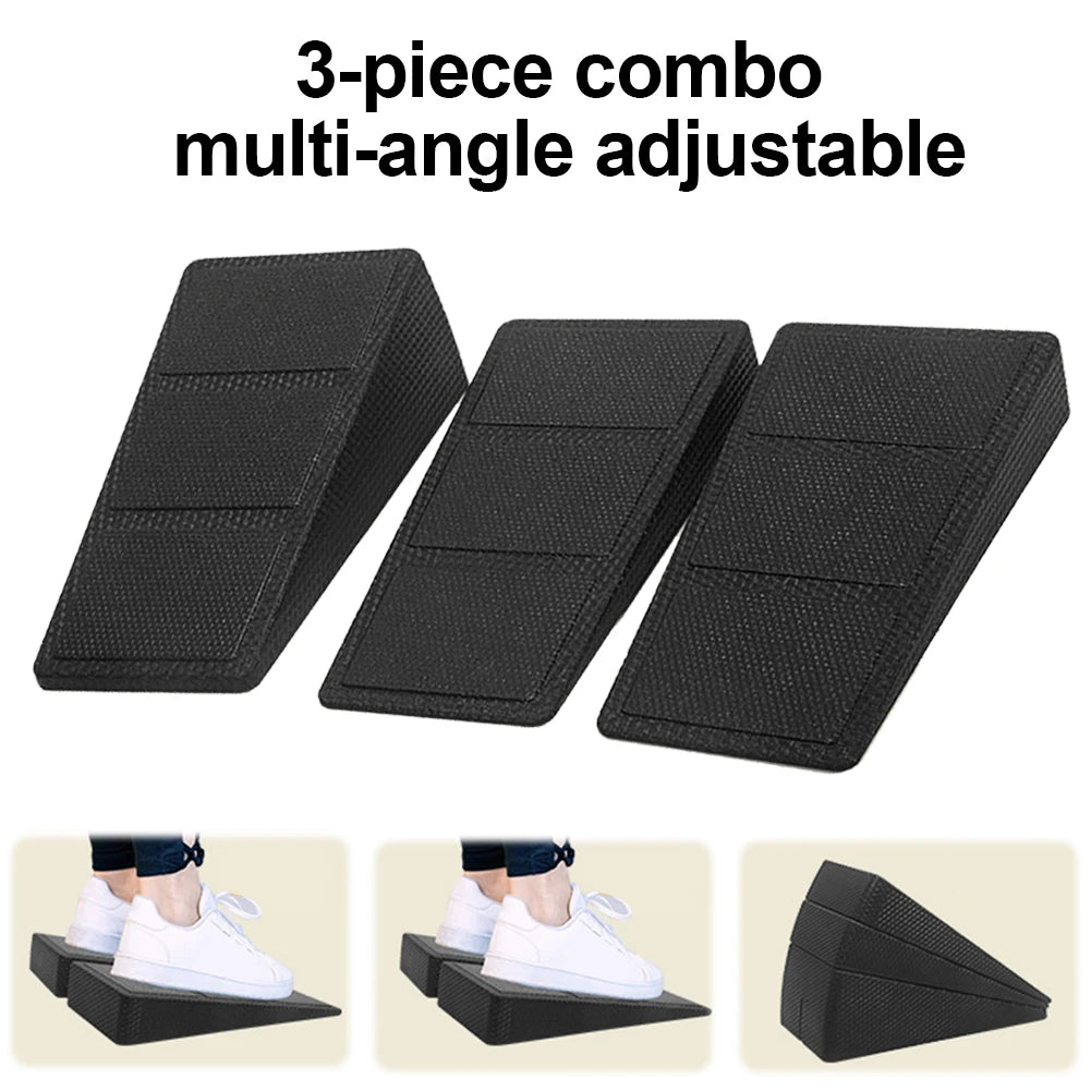 3Pcs Squat Wedge Block Calf Raise Block Multi-Functional Foot and Calf Stretching Incline Adjustable for Yoga Fitness Workout