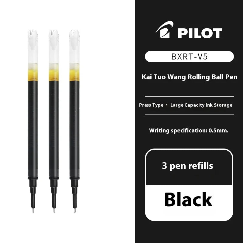 Japanese Pilot Gel Pen, BXRT-V5 0.5mm Metal Needle Tip Black Red Blue Ink,Premium Smooth&Precise for Signing,Exams,Journaling