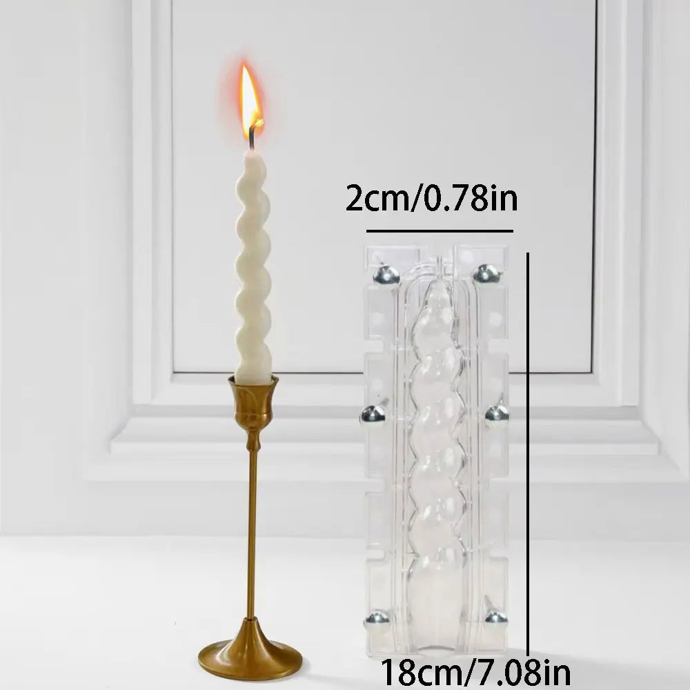 Taper Acrylic Candle Mold for Aromatherapy Spiral Candle Stick Holder Wedding Church Candlestick DIY Handicrafts Lover Supplies