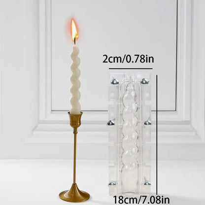 Taper Acrylic Candle Mold for Aromatherapy Spiral Candle Stick Holder Wedding Church Candlestick DIY Handicrafts Lover Supplies