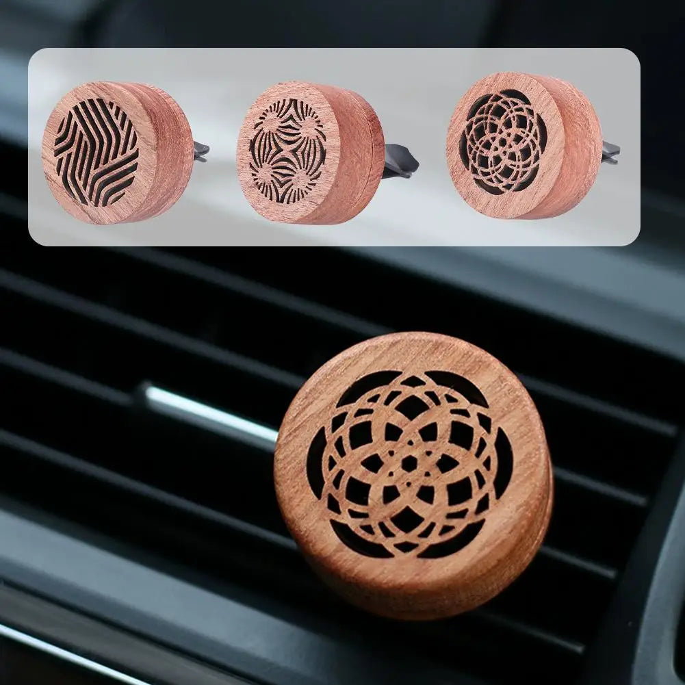 Wooden Car Air Freshener Vent Clip Aromatherapy Essential Oil Diffuser For Car Auto Interior Decor