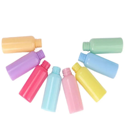 30PCS 10-50ML Colored Plastic Perfume Spray Bottle Fine Sprayer Refillable Travel Container Home Plants Aromatherapy Beauty Care