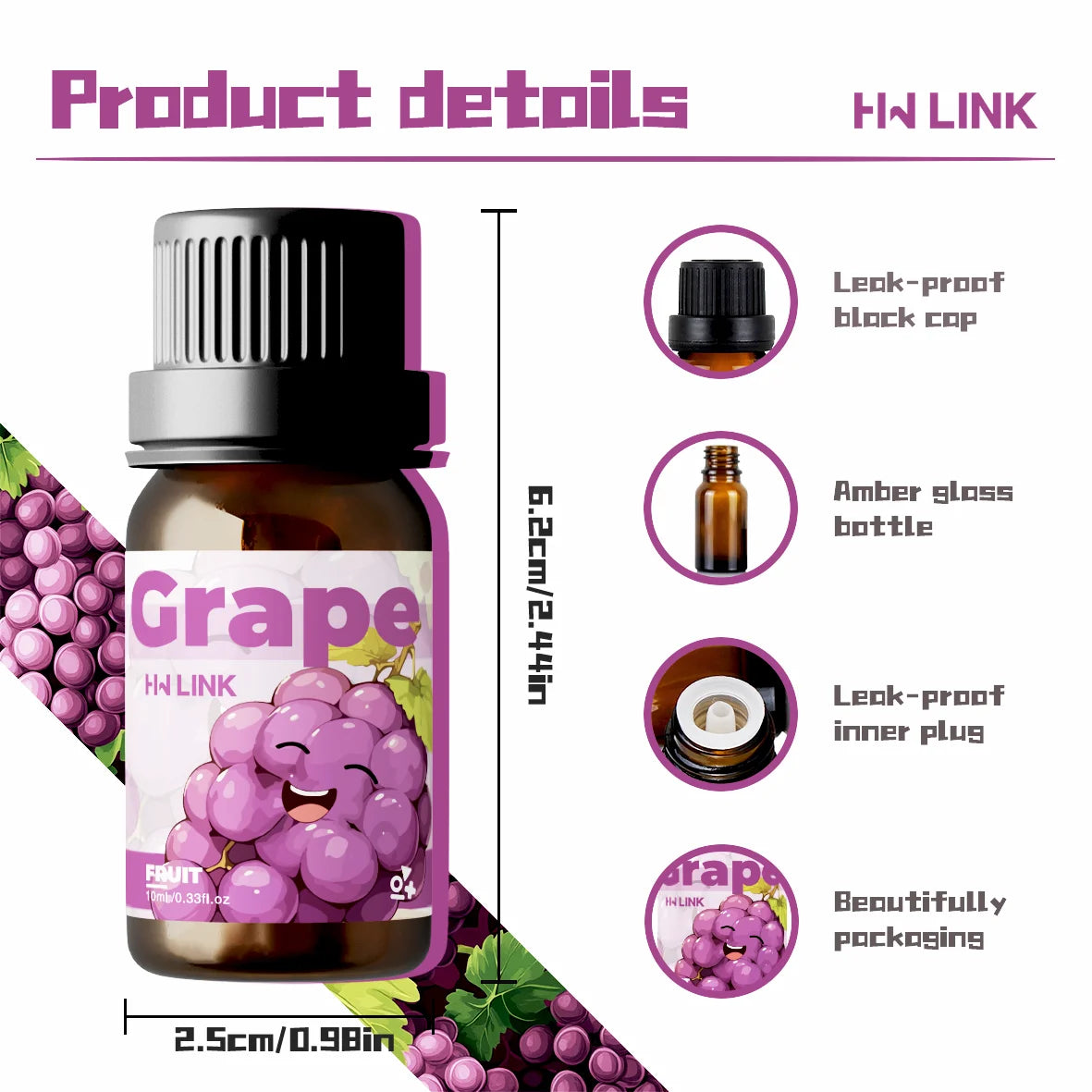 Grape Essential Oil 10ml Perfumes Women Grape Fragrance Oils For Aromatherapy Diffusers Home Yoga Skin Care Diy Candle And Soap