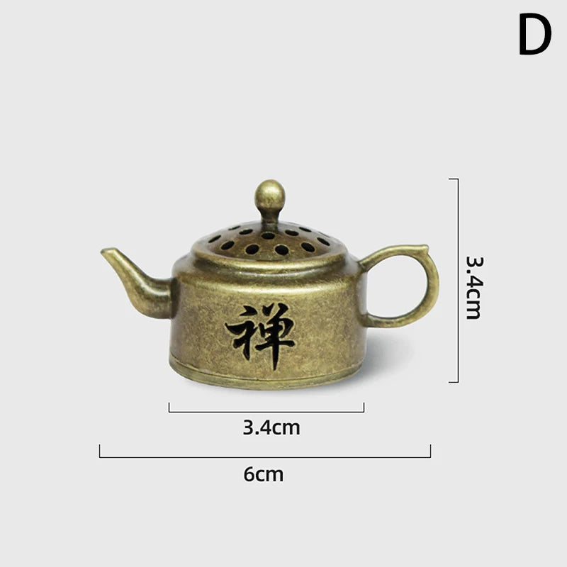 Antique Incense Burner Buddhist Hollow Incenses Holder With Cover Chinese Ancient Mini Censer Ornaments Home Office Decoration