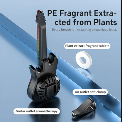Creative Car Air Outlet Aromatherapy Guitar Pendant with Voice controlled Music Atmosphere Light Car perfume Decoration Cologne