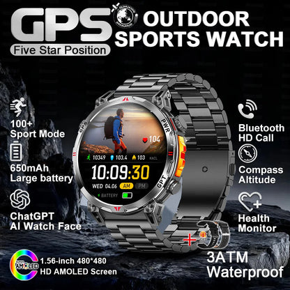 2026 New Ultra 650mAh Battery Smart Watch Built in GPS Compass 10ATM Waterproof Sports tracker Outdoors Military Smartwatches
