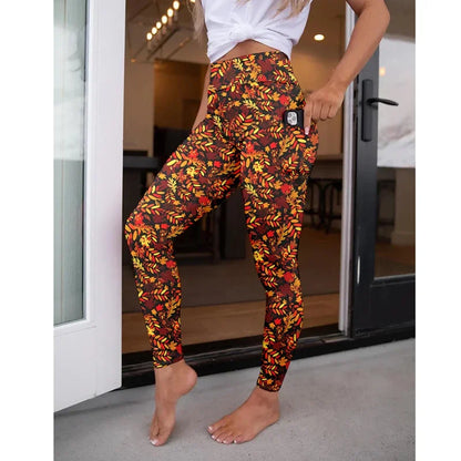 LETSFIND New Arrival Women Pockert Elastic Pants Fashion High Waist 3D Digital Printing Stretch Fitness Sexy Girls Leggings
