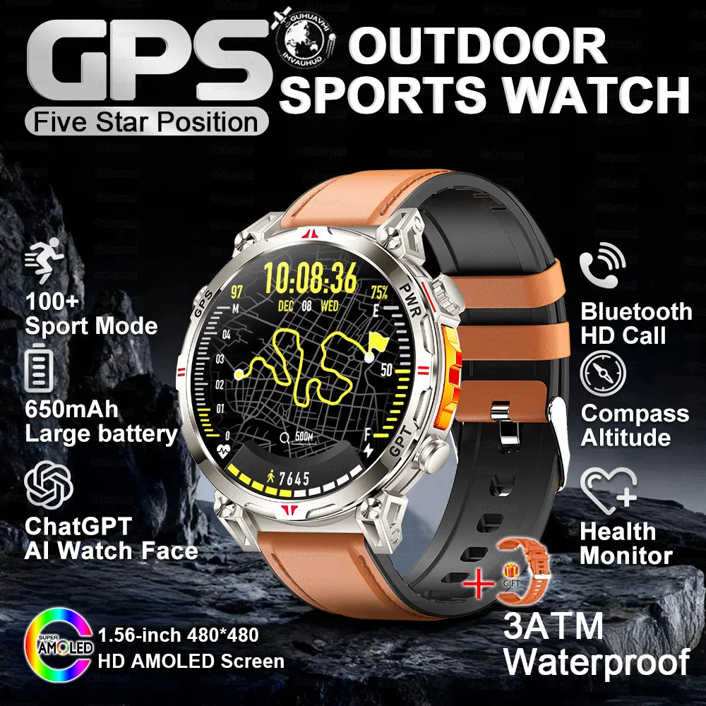 2026 New Ultra 650mAh Battery Smart Watch Built in GPS Compass 10ATM Waterproof Sports tracker Outdoors Military Smartwatches