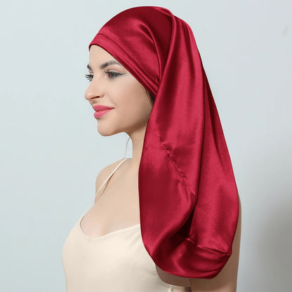100% Silk Sleeping Hair Cap Long Hair Night Silk Sleep Cover for Women for Hair Care 16 Momme