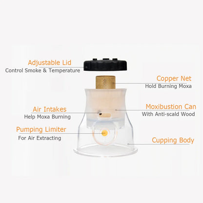 Moxibustion Vacuum Cupping Cans Body Massager Heating Burning Moxa Ventosa Anti-Cellulite Relaxation Comfortable Portable