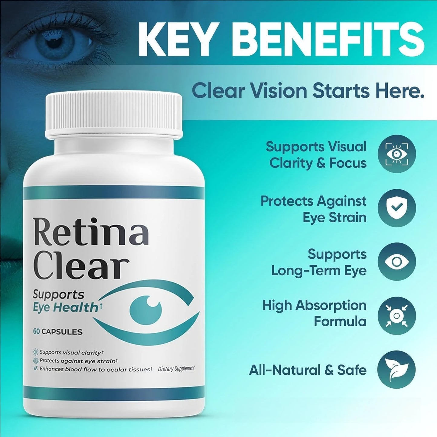Vision Supplement – Eye Health Formula with Lutein, Zeaxanthin, Quercetin & Vitamin,Supports Visual Clarity,Eye Fatigue Relief