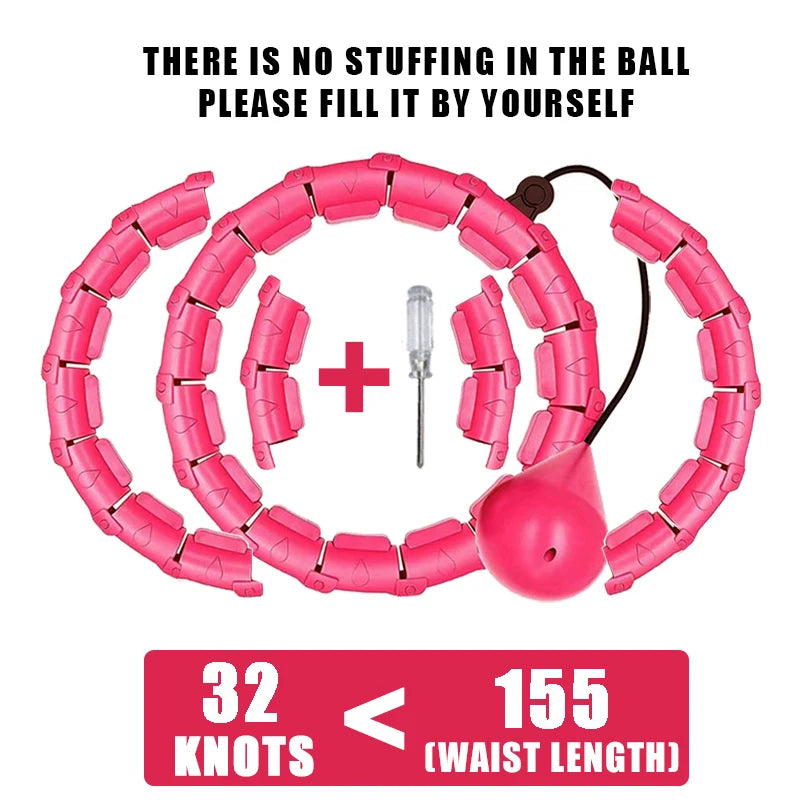 Weighted Fitness Hoop for Adults & Kids Detachable Knots Abdomen Weight Loss 2 in 1 Abdomen Fitness Weight Loss Massage