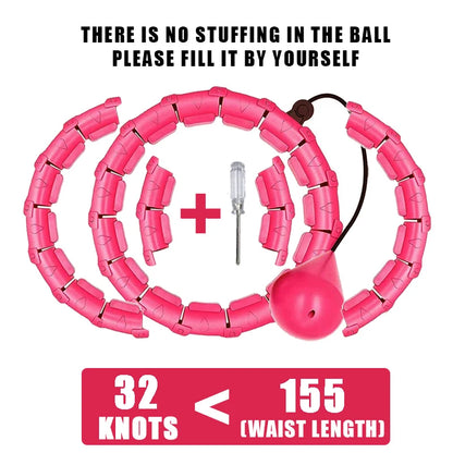 Weighted Fitness Hoop for Adults & Kids Detachable Knots Abdomen Weight Loss 2 in 1 Abdomen Fitness Weight Loss Massage