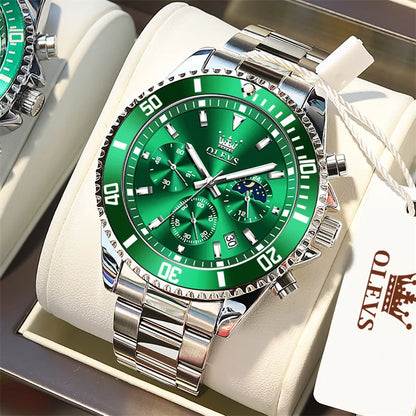 OLEVS Watch Men Top Brand Luxury Gold Quartz Military Watches Waterproof Date Luminous Stainless Steel Men Clock Reloj