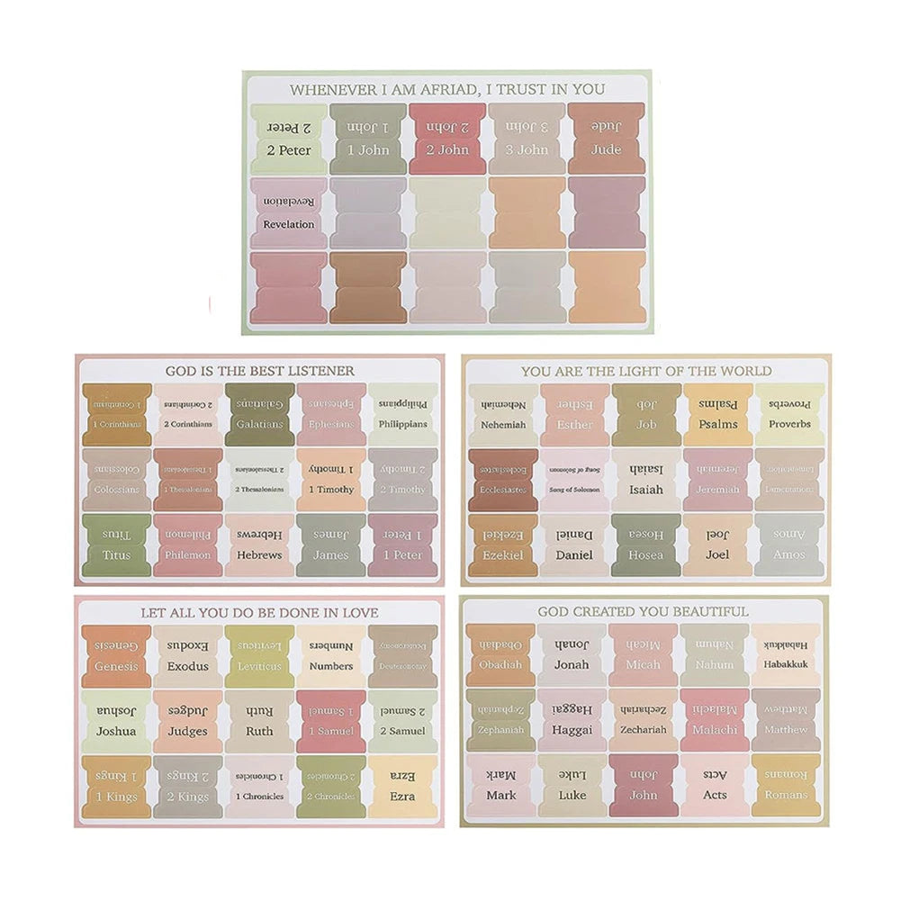 75Pcs Laminated Bible Tabs Boho Theme Bible Tabs Tear-resistant Large Print Bible Book Tabs Bible Study Journaling Supplies