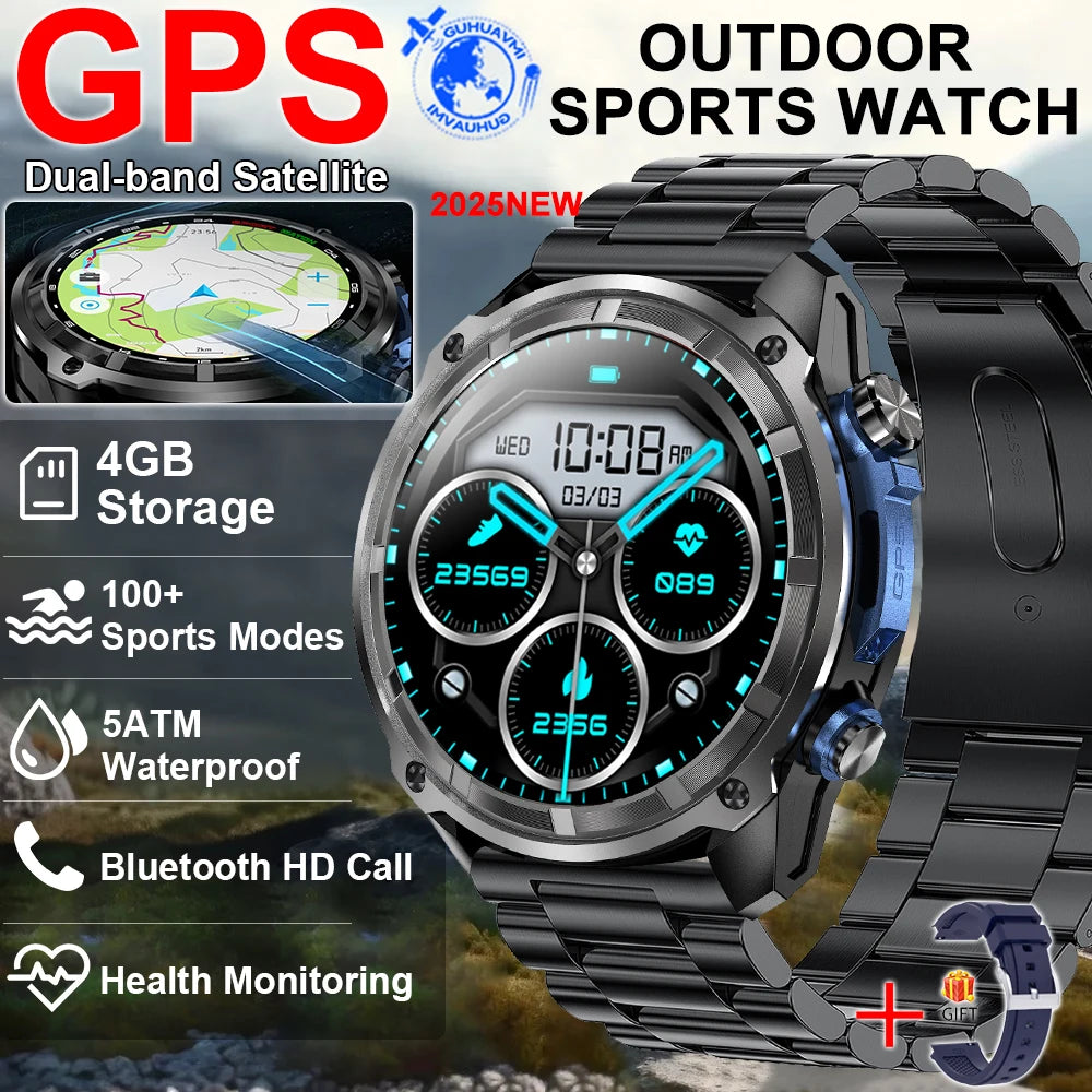 New Offline Map Built-in GPS Smart Watches Sports 5ATM 30M Waterproof 4GB Memory Bluetooth Call Swim Smart Bracelet For Man 2025