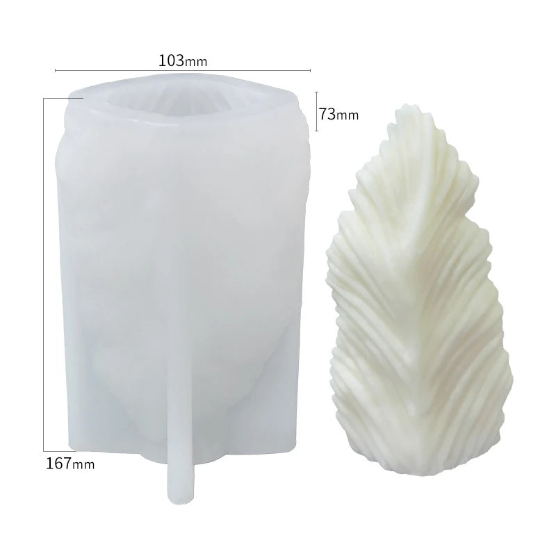 Large Geometric 3D Folding Fan Silicone Candle Mold Striped Origami Scallop Drip Glue Aromatherapy Soap Plaster Ice Cube Mould