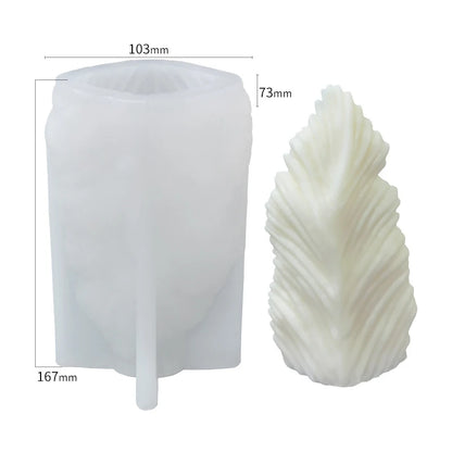 Large Geometric 3D Folding Fan Silicone Candle Mold Striped Origami Scallop Drip Glue Aromatherapy Soap Plaster Ice Cube Mould