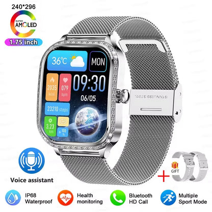 2026 New Smart Watch For Women Gift 1.75 Inch Full Touch Screen Sports Fitness Watches Bluetooth Calls Digital Smartwatch Ladies