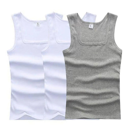 3pcs/set Four Seasons Men Tank Tops Black White Gray Singlets Sleeveless Men Vest Casual Bodybuilding Vest Sport Fitness T-shirt
