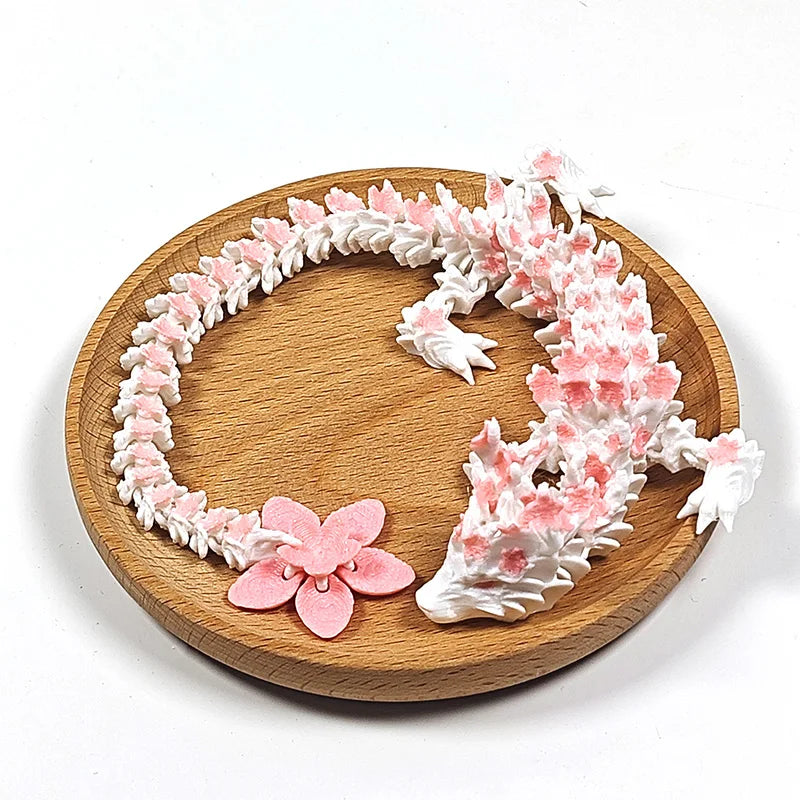 3D Printed Crystal Dragon Articulated Dragon Fidget Toy Cherry Blossom Dragon Home Office Decor Birthday Gift For Boys 2025new