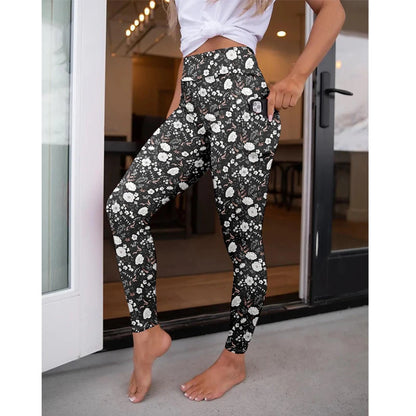 LETSFIND High Waist Women's Fitness Leggings 3D Digital Print Sexy Pockert Elastic Pants Fashionable Gym Trousers