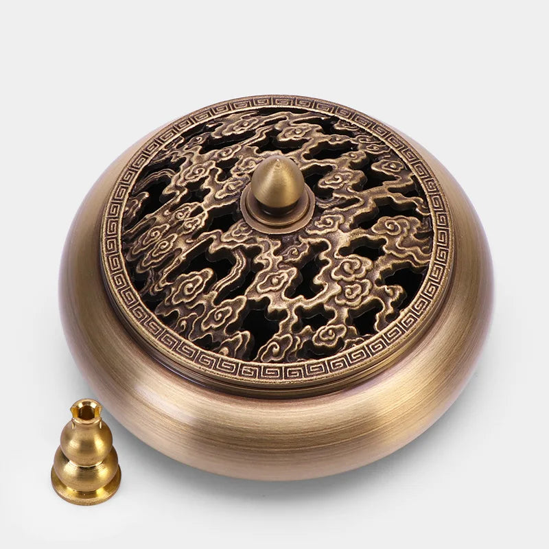 Incense Furnace Pure Copper Household Indoor Sandalwood Antique Pan Incense Furnace Soothes The God Incense Furnace