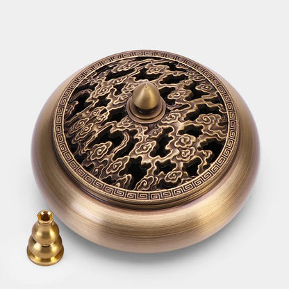 Incense Furnace Pure Copper Household Indoor Sandalwood Antique Pan Incense Furnace Soothes The God Incense Furnace