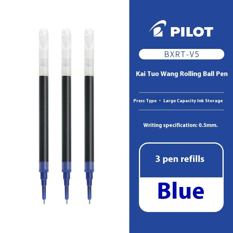 Japanese Pilot Gel Pen, BXRT-V5 0.5mm Metal Needle Tip Black Red Blue Ink,Premium Smooth&Precise for Signing,Exams,Journaling