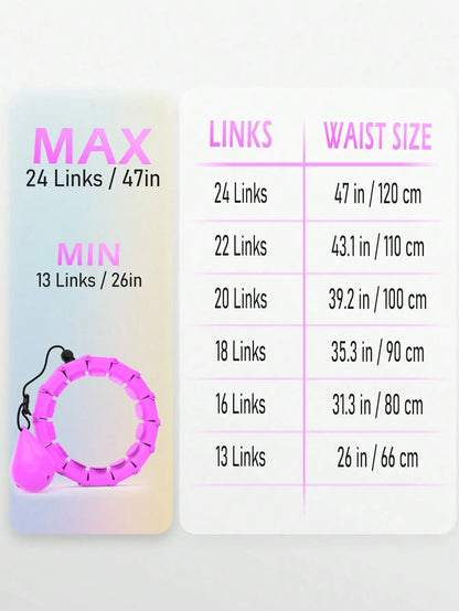 Weighted Circle With 24 Links For Adults Weight Loss, Fitness Hoop Plus Size, For Women Smart Exercise Equipment