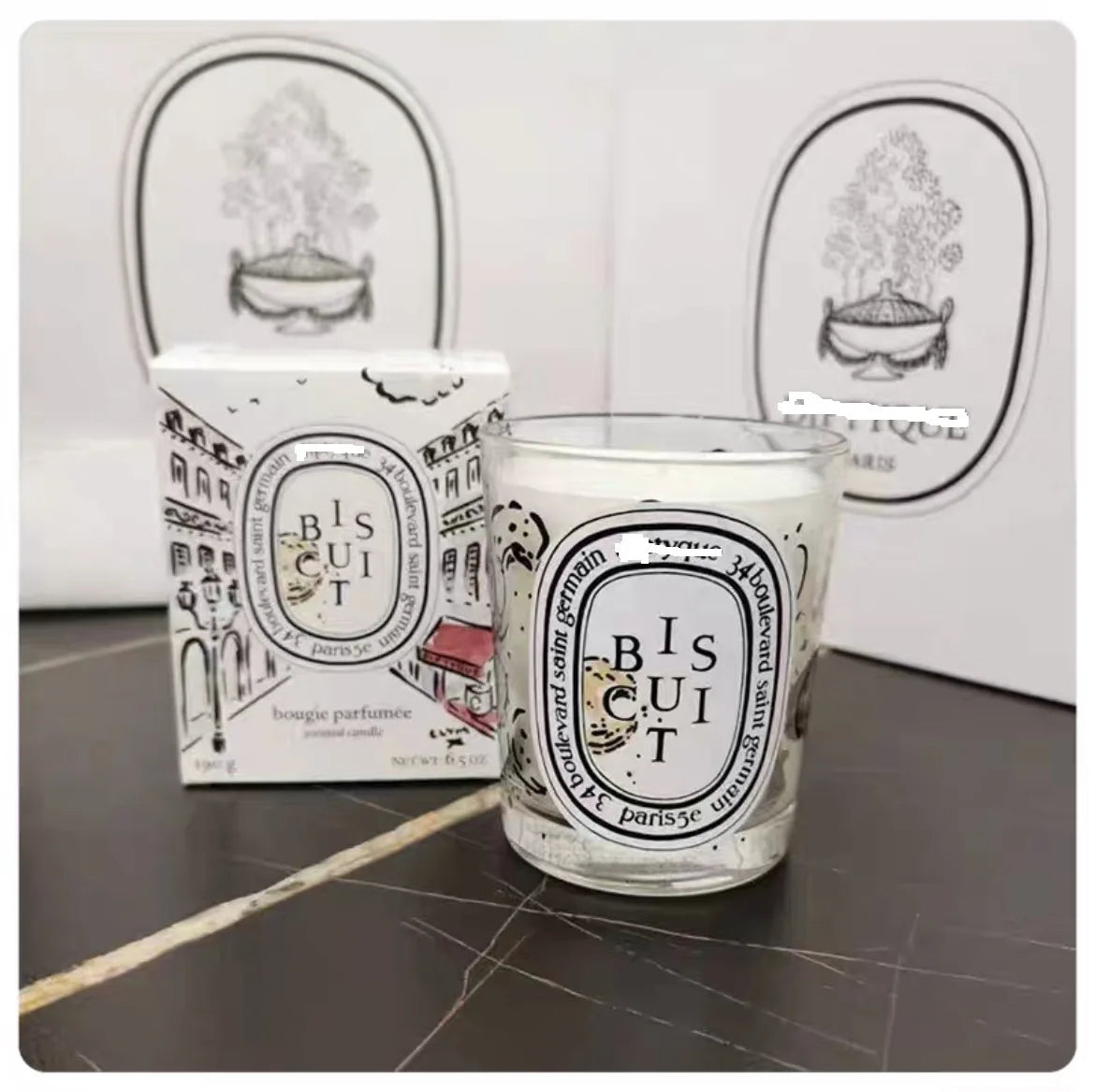 190g Aromatherapy Candle City Limited Edition Pure Natural Plant Essential Oil Scented Candle Cafe Chantilly Christmas Home Gift
