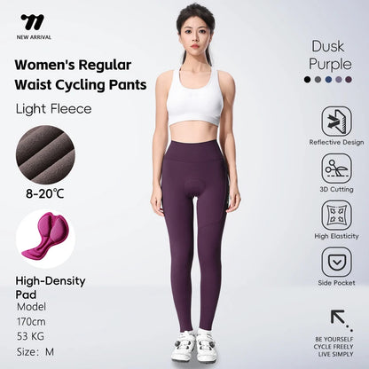 WEST BIKING Cycling Pants Thermal Fleece Women Autumn Winter Bicycle Tights Trousers  Outdoor Sports Fitness Yoga Running Pants